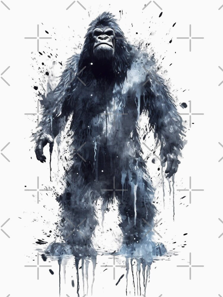 Bigfoot Watercolor Drip - Cryptid Delight by ZenEverAI