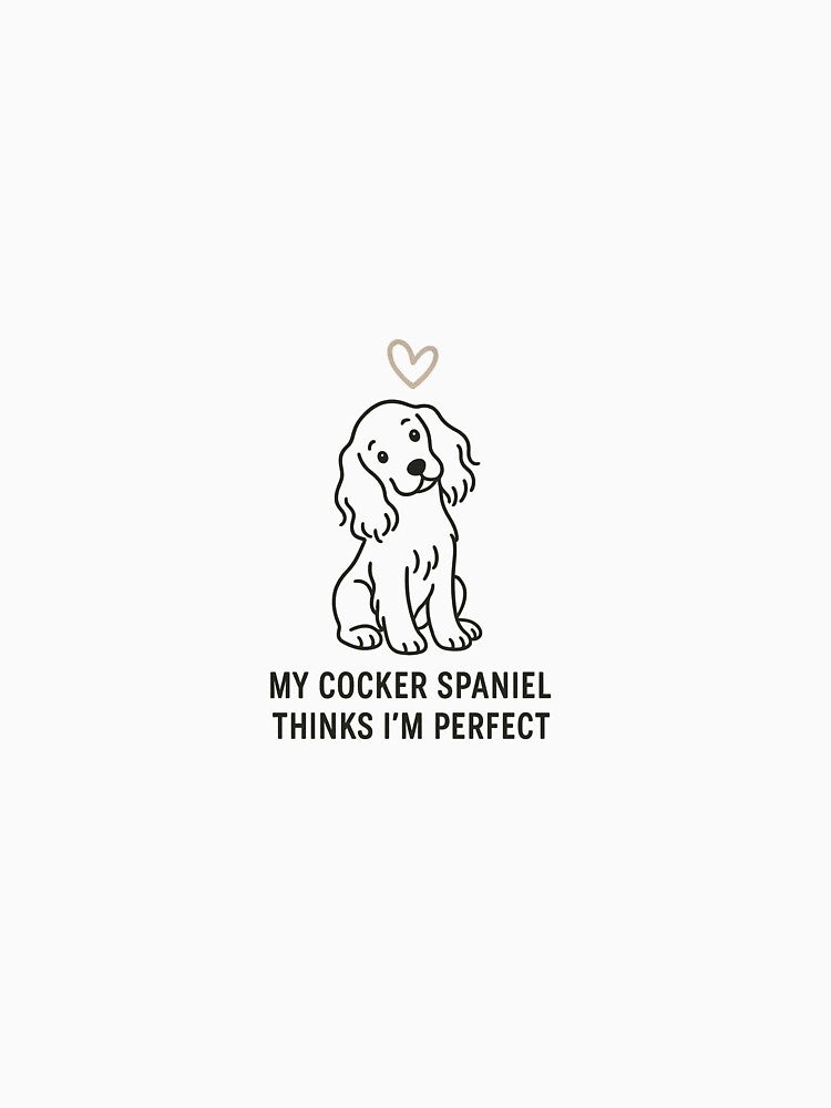 My Cocker Spaniel Thinks I’m Perfect Dog Love Gift by courtsideco