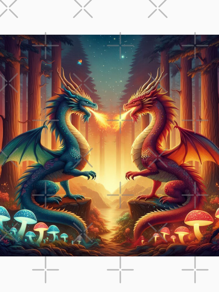 two dragons breathing fire by Expressions-Sel