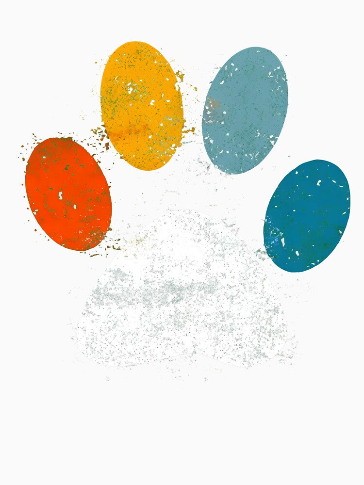 Vintage Dog T-Shirt Puppy Dog Paw Print Dog Love Pet Paw by OlyvieArt
