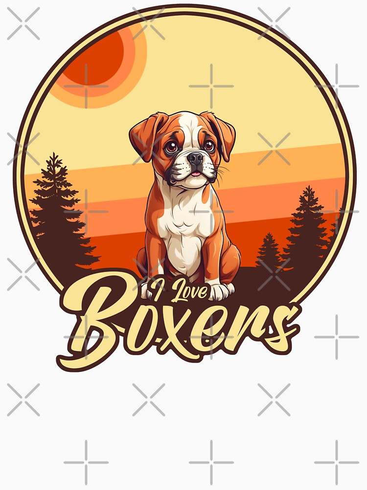 I Love Boxers - Vintage Sunset Design - Boxer Lover by brindled