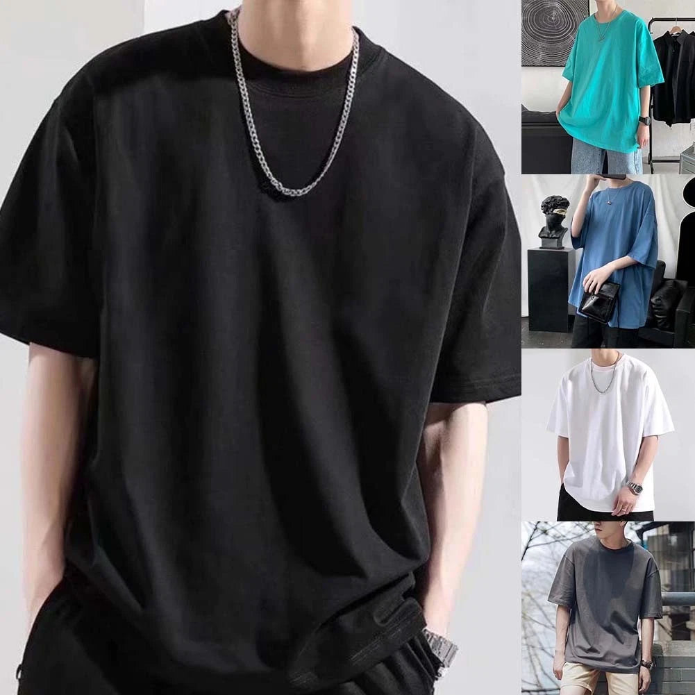 For Daily Wear Men's Oversized Tee Casual Wear Holiday Party Round Neckline