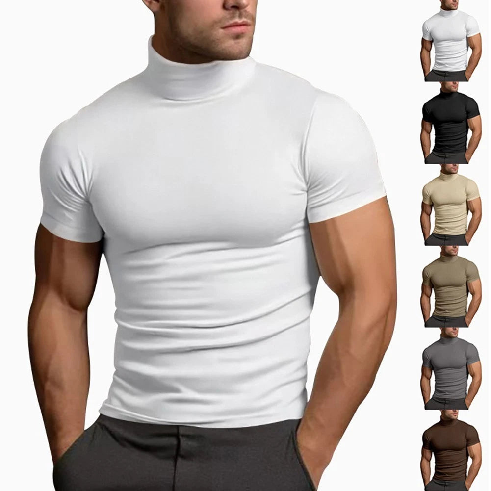 Comfy Fashion New Stylish Top Turtleneck Polyester Regular Short Sleeve