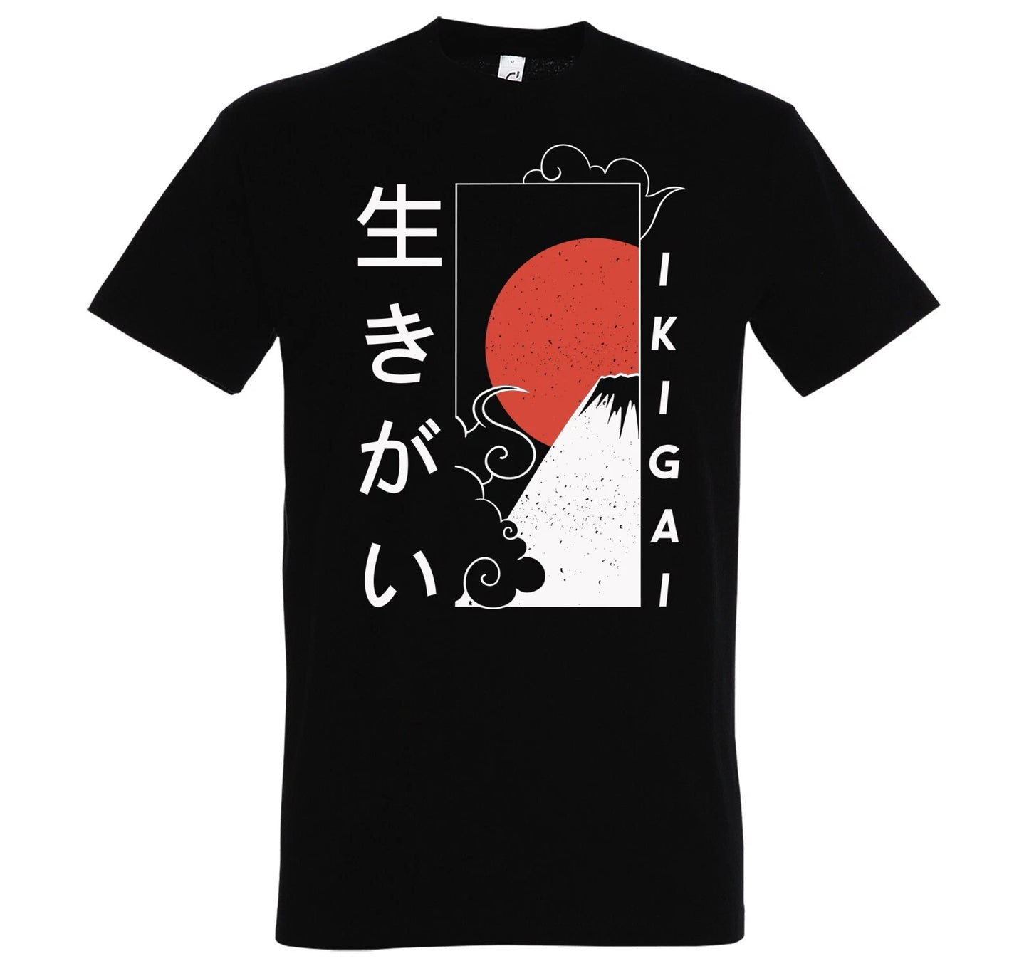 Ikigai Japan Theme Saying Logo Cool Fun Zen Culture Happiness Harmony Mens T-Shirt