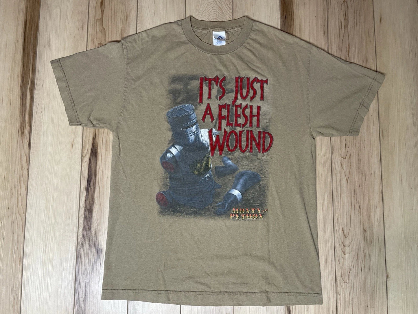 Vtg Y2K 2005 Monty Python Mens Large Distressed It's Just A Flesh Wound T-Shirt