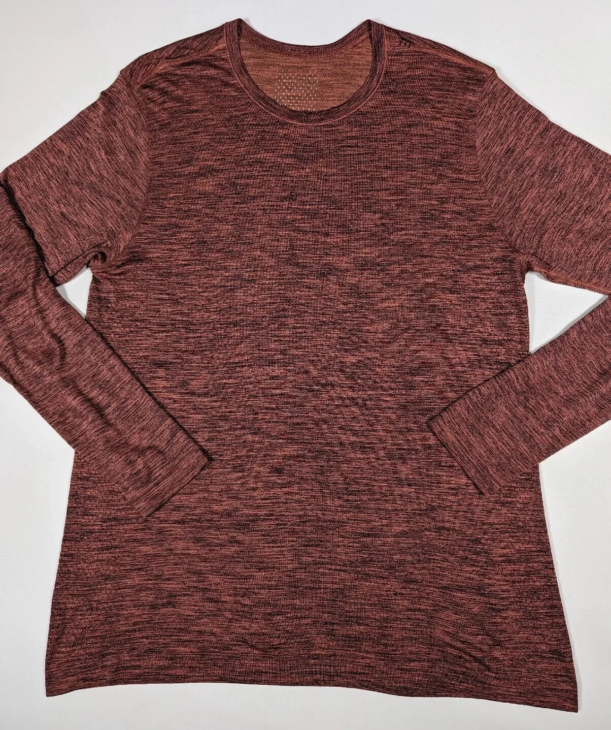 Lululemon Long Sleeve Red Heather Breathable Mesh Crew Athletic T-Shirt Men's XL