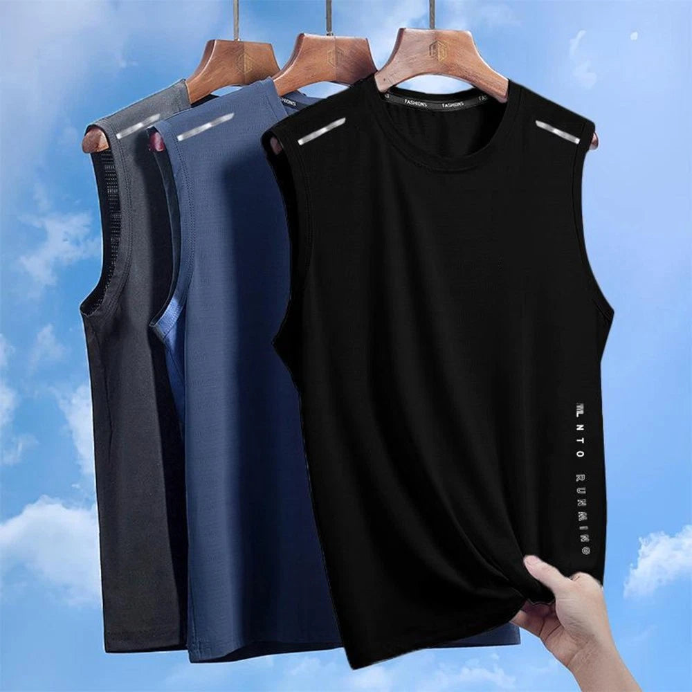 Fashionable For Yoga Men Sleeveless Vest Quick Drying Tee Quick Drying