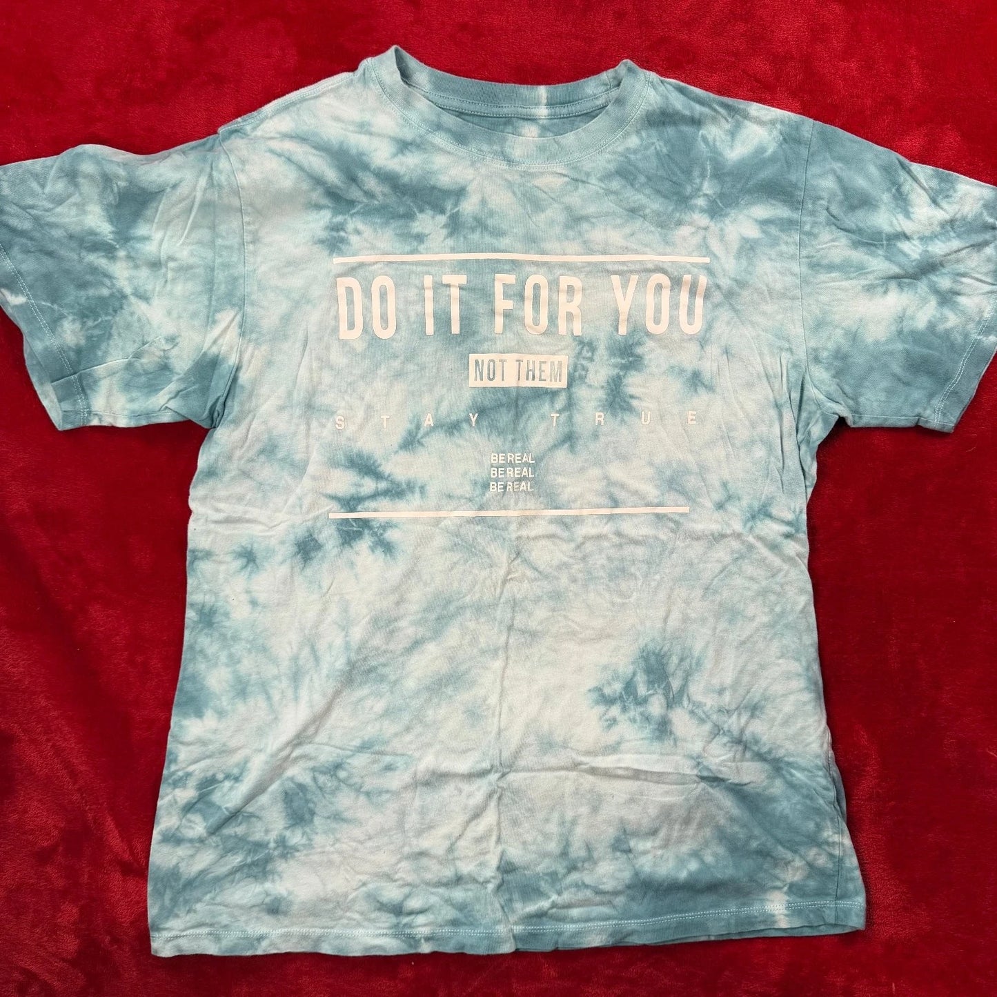 Do It For You Not Them Identity Five T-Shirt Men's Blue White Tie-Dye L