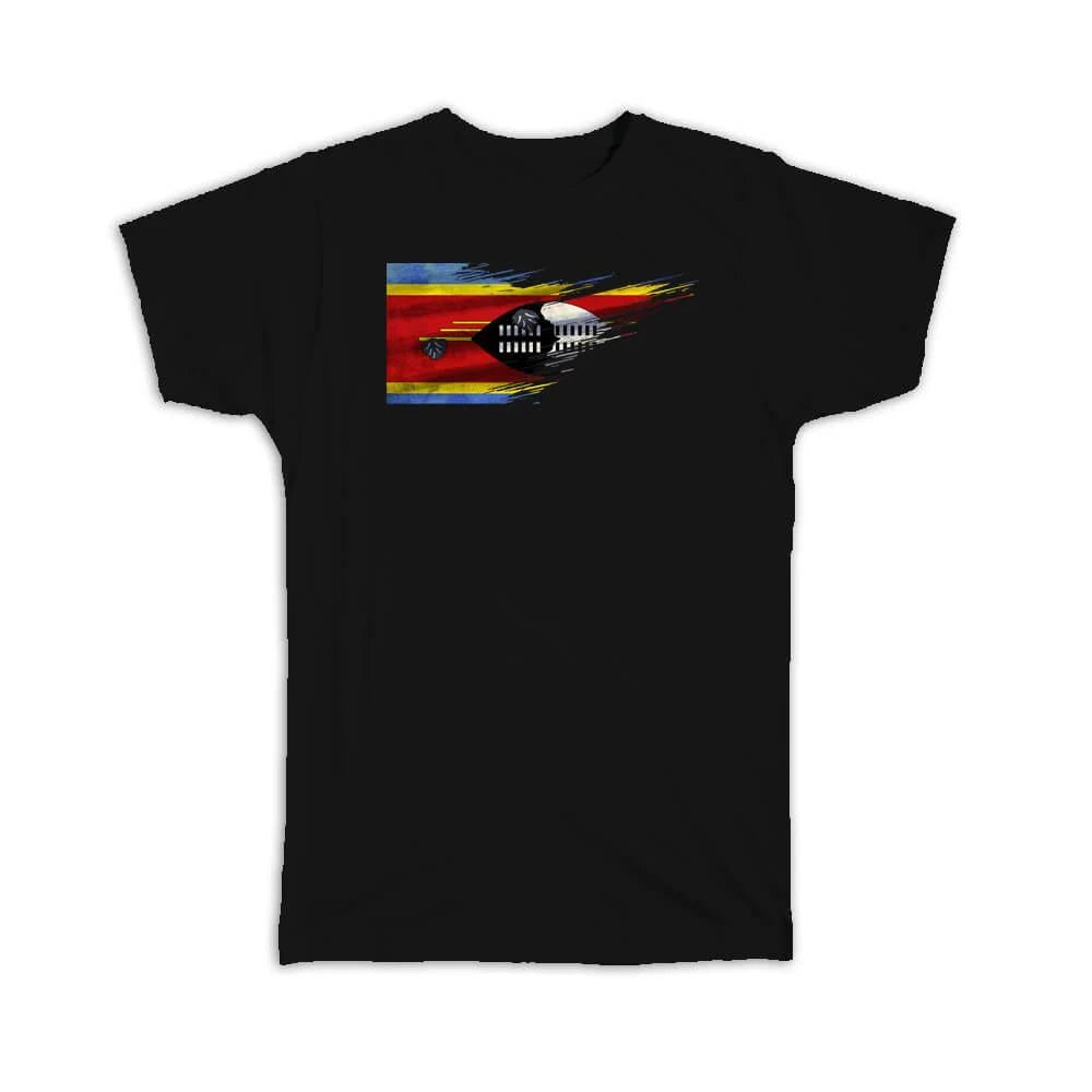Gift T-Shirt : Swaziland Flag Modern Country Expat