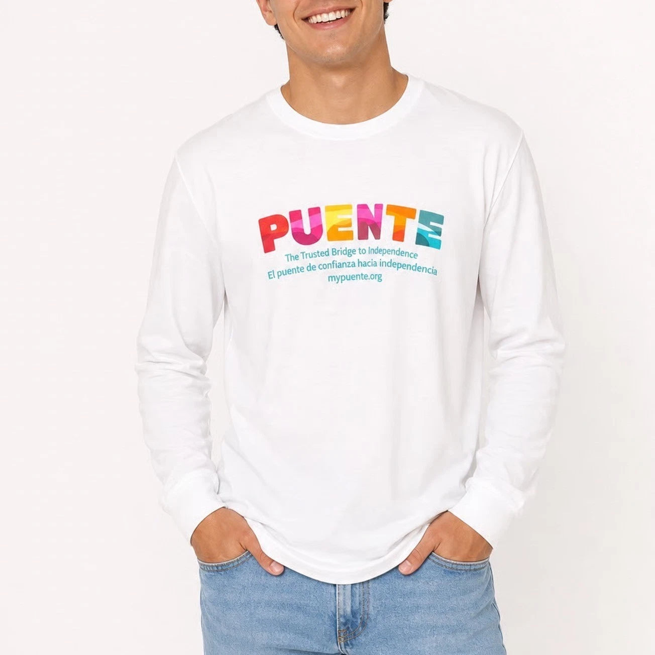 District Perfect Tri Puente Graphic Long Sleeve Tee White Large