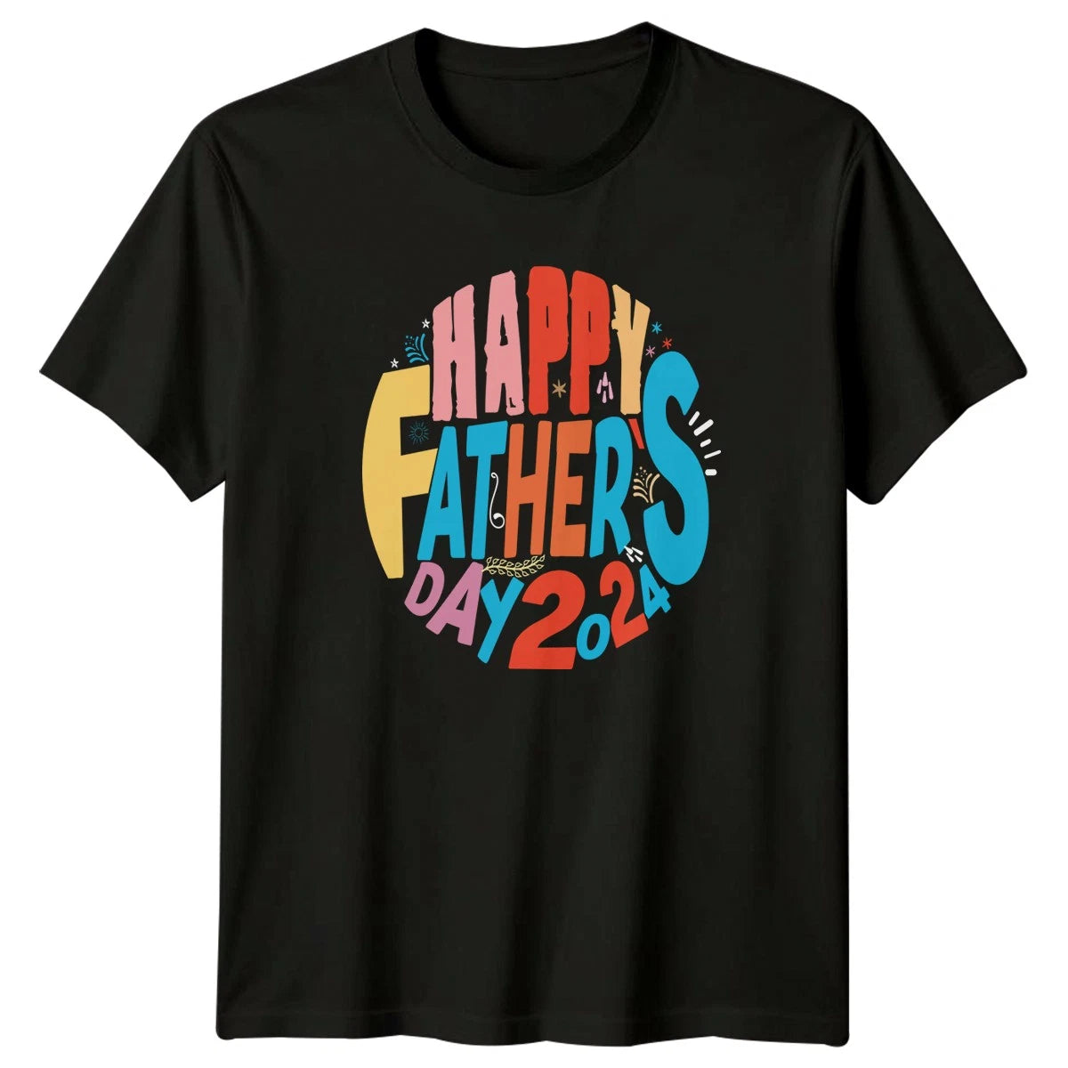 Happy Fathers Day 2024 Mens T-Shirt Stylish Retro Fathers Day Gift For Him