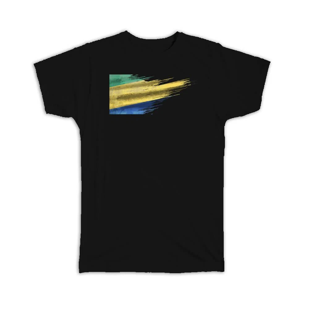 Gift T-Shirt : Gabon Flag Modern Country Expat