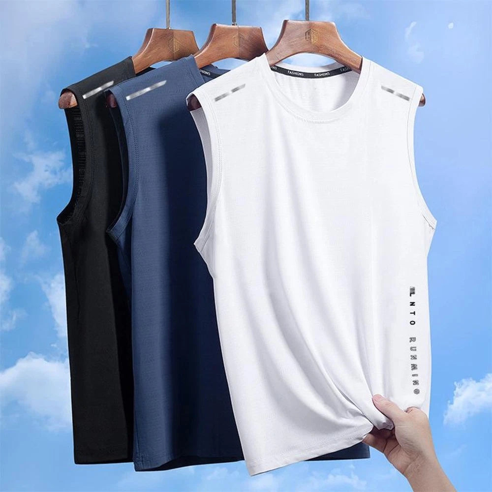 Fashionable For Yoga For Beach Men Sleeveless Vest Polyester Medium Stretch