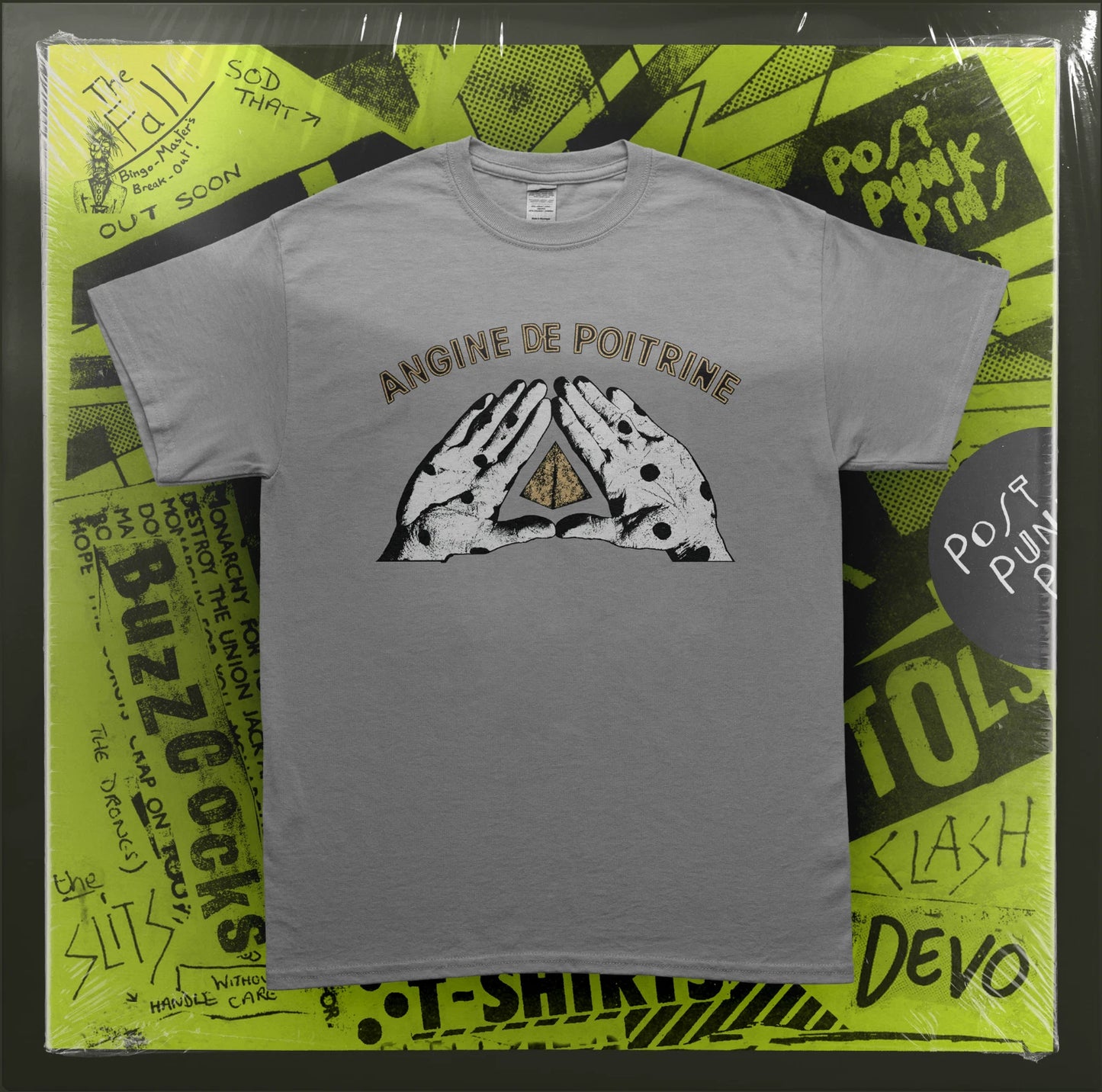 ANGINE DE POITRINE - Sherpa Fabienk 150GSM Grey Graphic T-Shirt - With Backprint