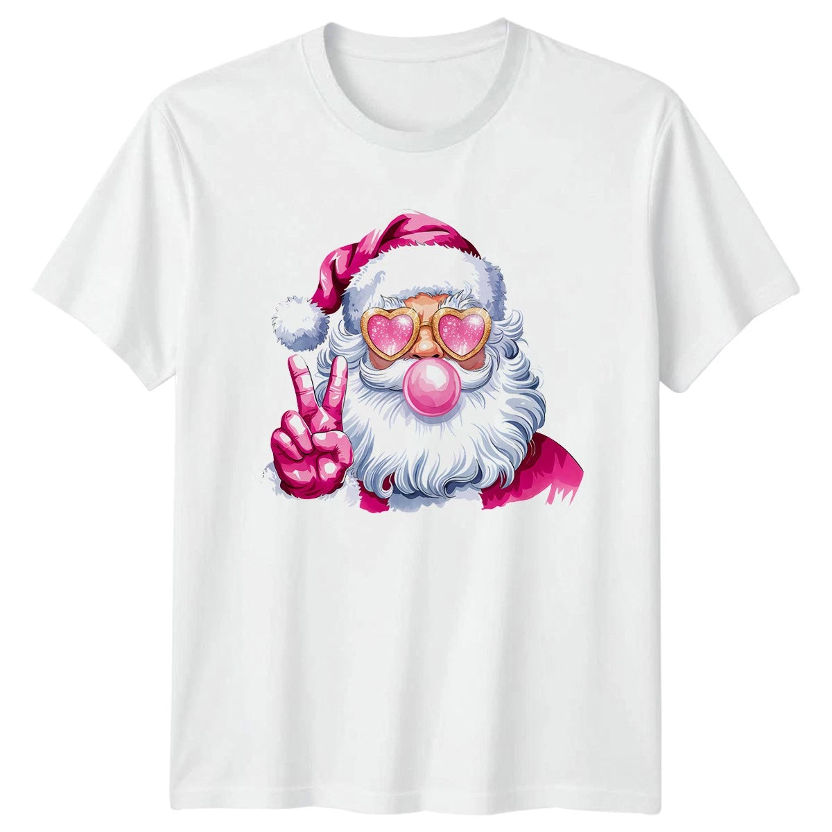 Modern Santa Christmas Holidays Mens T-Shirt Womens Tee Bubblegum Graphic Top