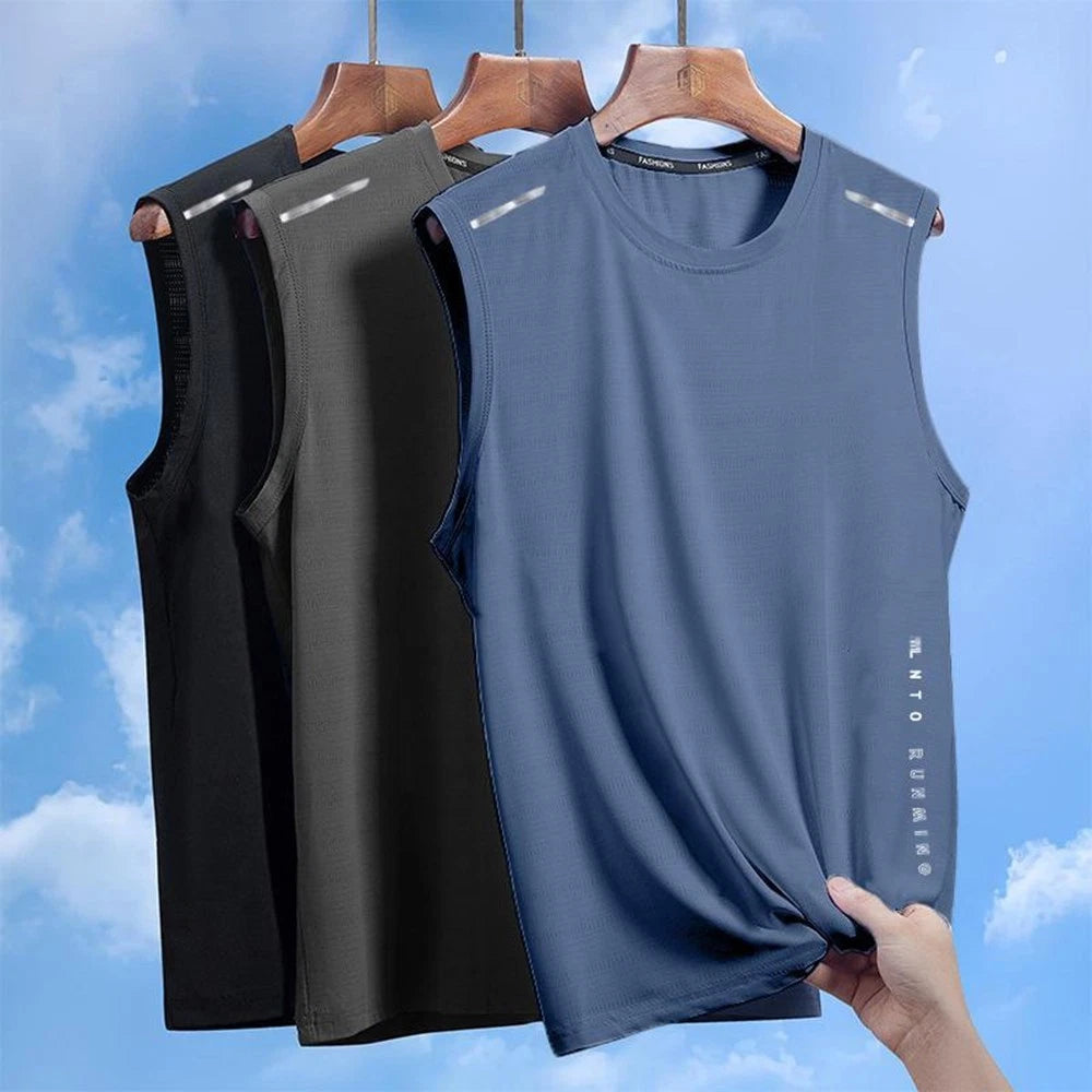Fashionable For Yoga For Beach Men Sleeveless Vest Polyester Solid Pattern