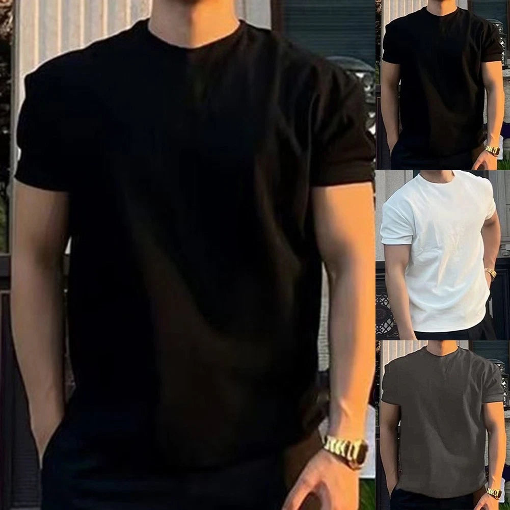 Gym Daily Wear Mens Loose Tee Breathable Fabric Casual Style Summer Wear