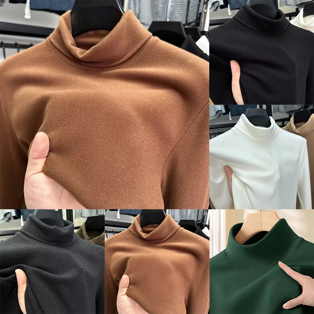 Men Modern Style Half High Collar Base T Shirt for Layered Look Outfits
