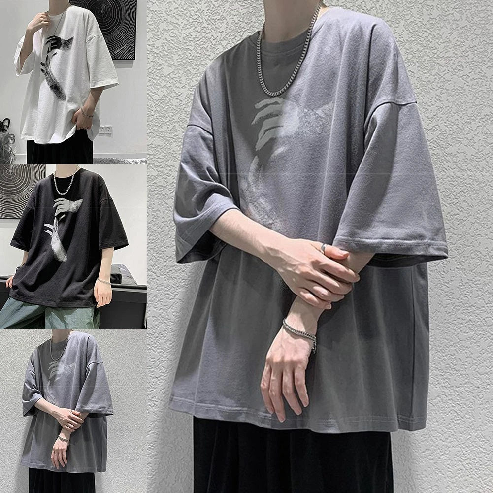 Fashionable Summer TShirts for Men Loose Fit with Unique Hand Print Patterns