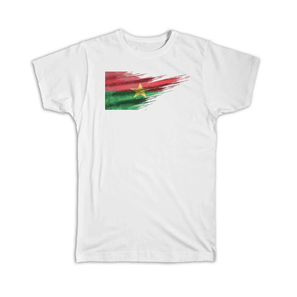 Gift T-Shirt : Burkina Faso Flag Modern Country Expat