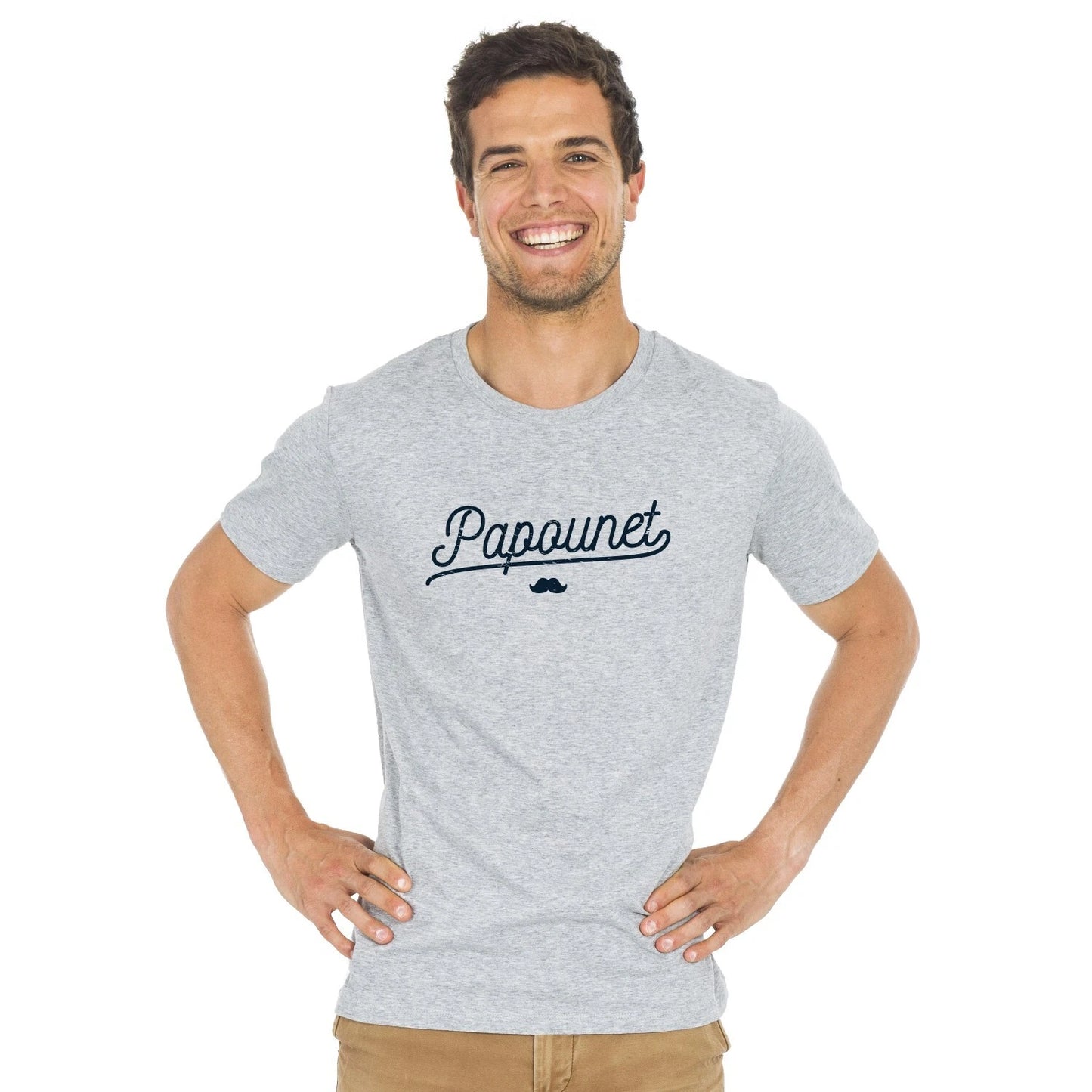 T-Shirt Men's Short Sleeve Colour Grey, PAPOUNET