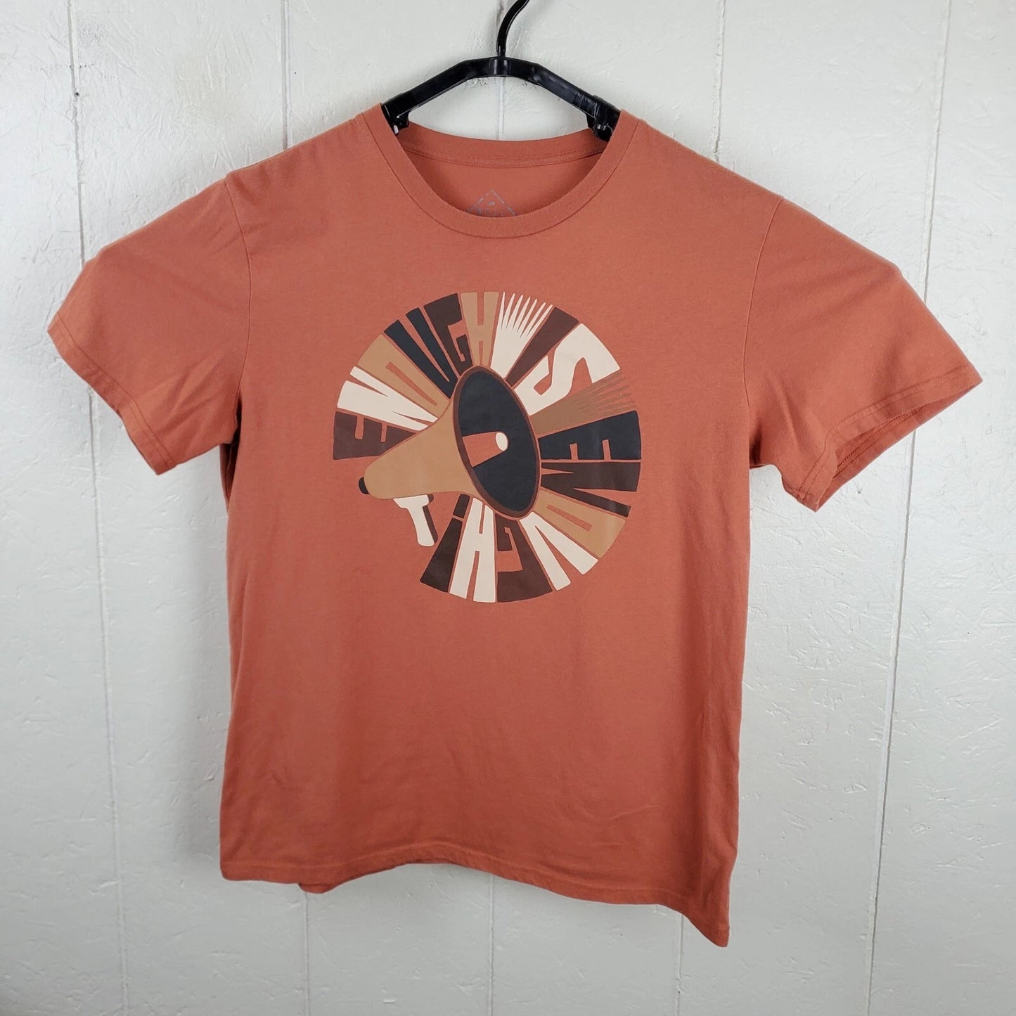 Well Worn Shirt Mens Extra Large Orange Crew Neck Short Sleeve Graphic Stretch