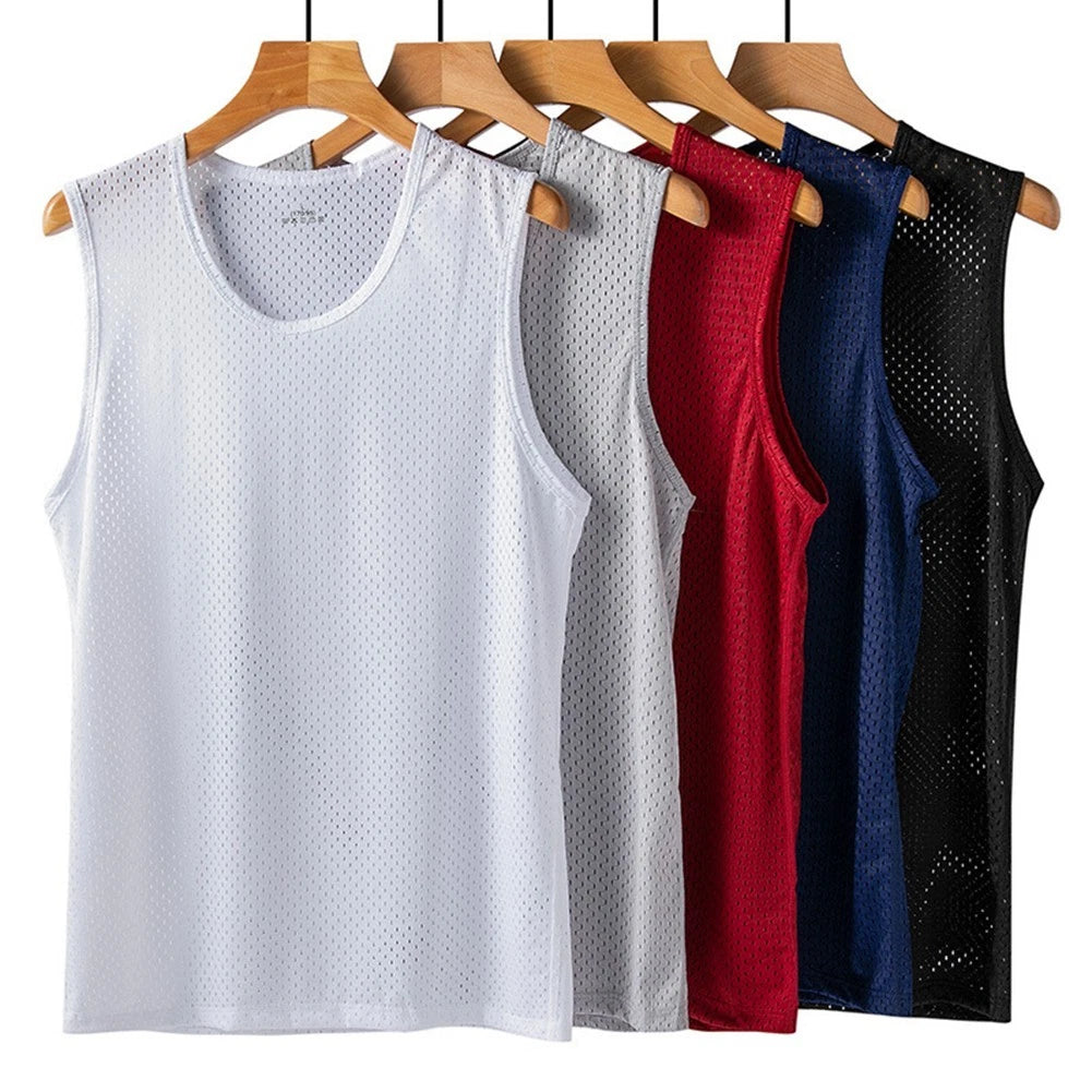 Stylish and Functional Ice Silk Mesh Shirt for Men Summer Sports TShirt