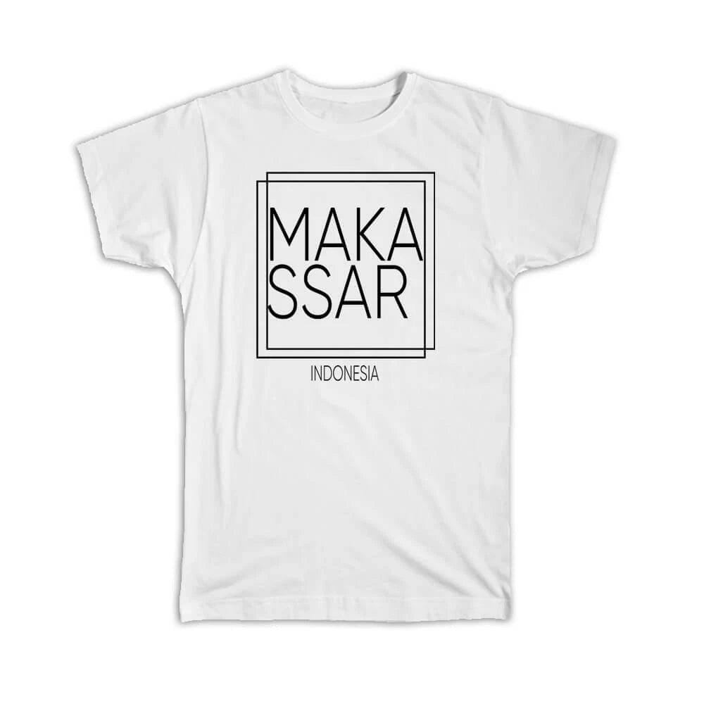 Gift T-Shirt : MAKASSAR Indonesia Square Modern Minimalist Font