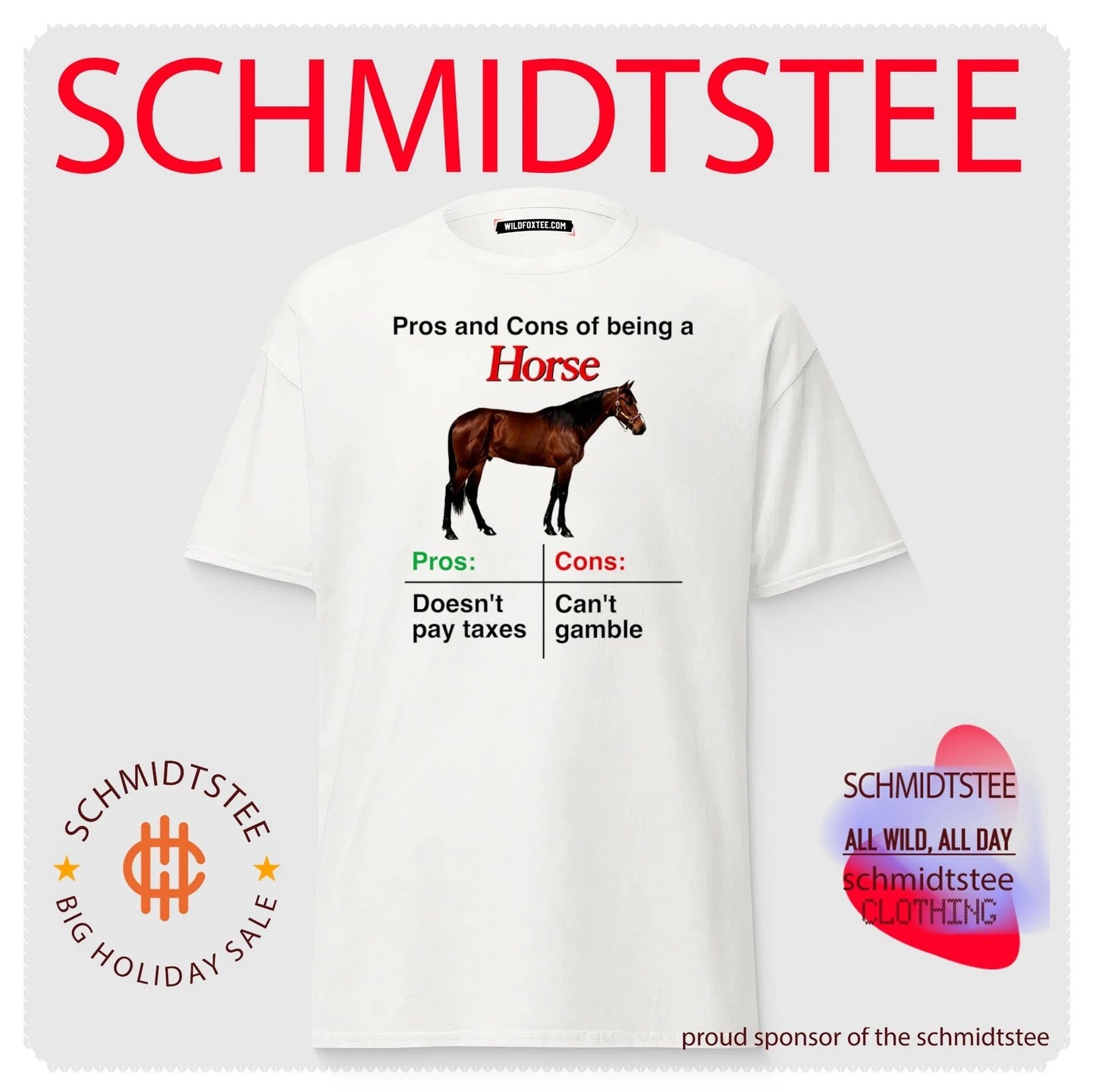 Pros and Cons of Being a Horse funny animal shirt