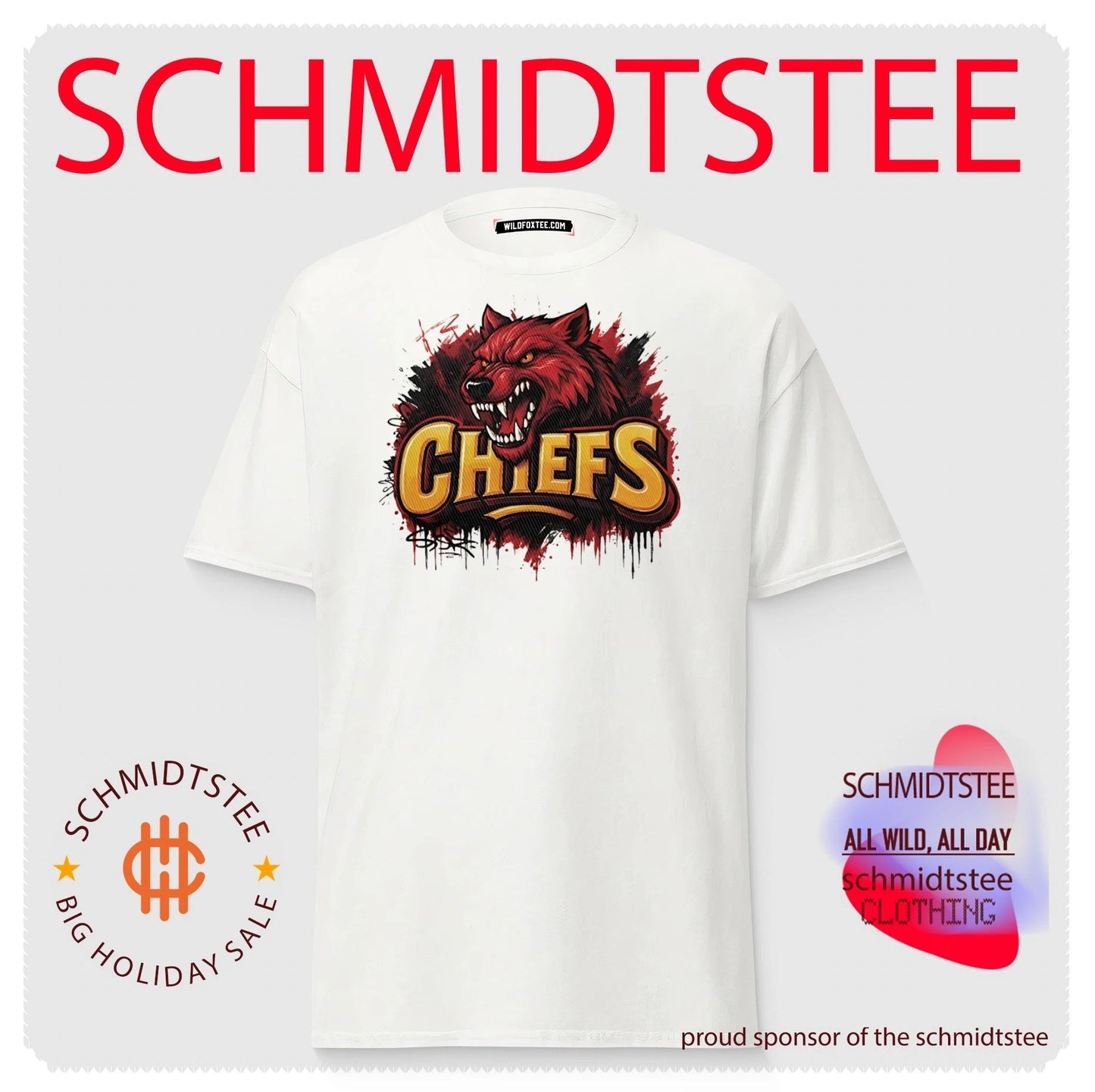 Kansas City Chiefs Distressed Wolf Logo mascot shirt