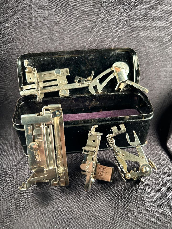 Vintage Sewing Machine Attachments Set in Original Case