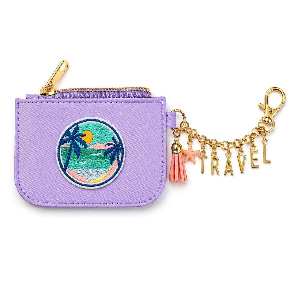 Travel Coastal Mini Zipper Pouch Wallet, Keychain Coin Purse Custom Beach Travel