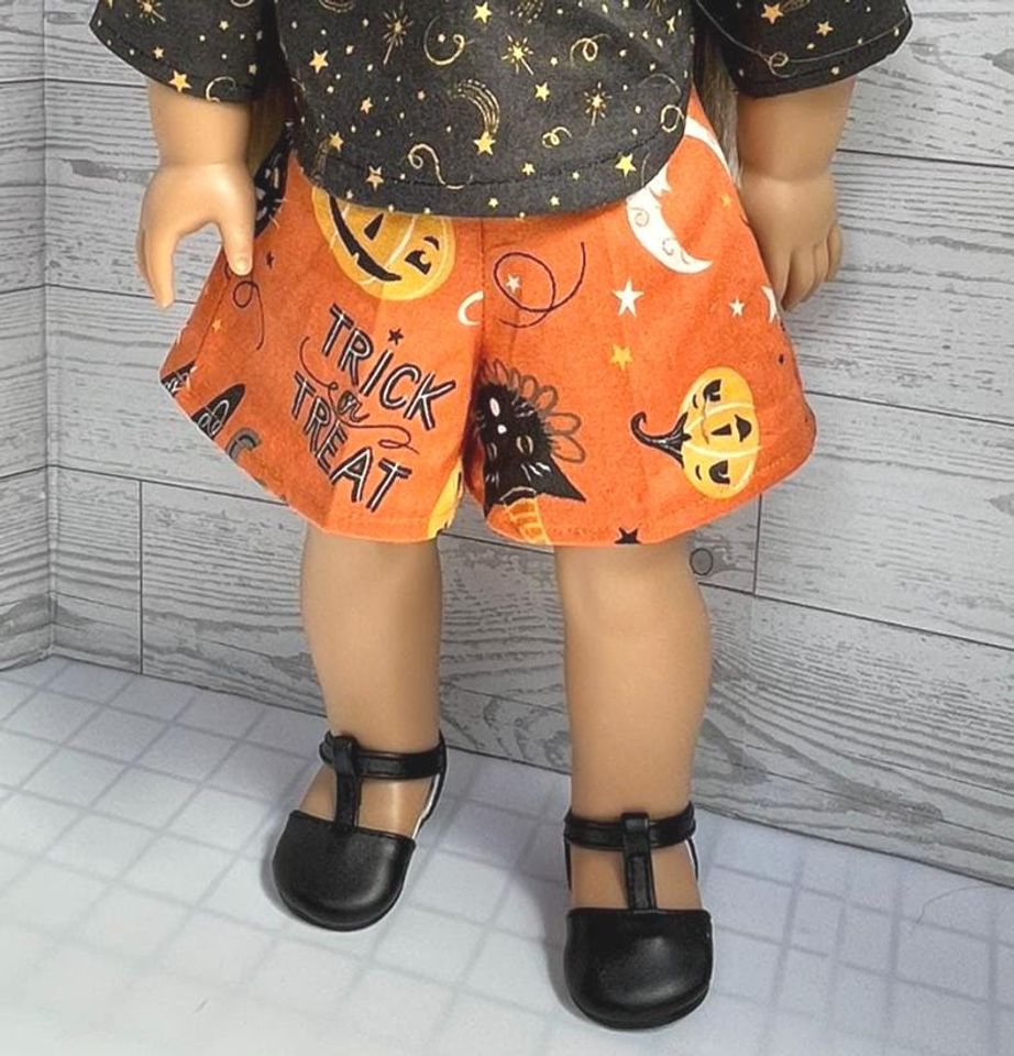 Handmade 60's Halloween Print Culottes for 18 Inch Dolls