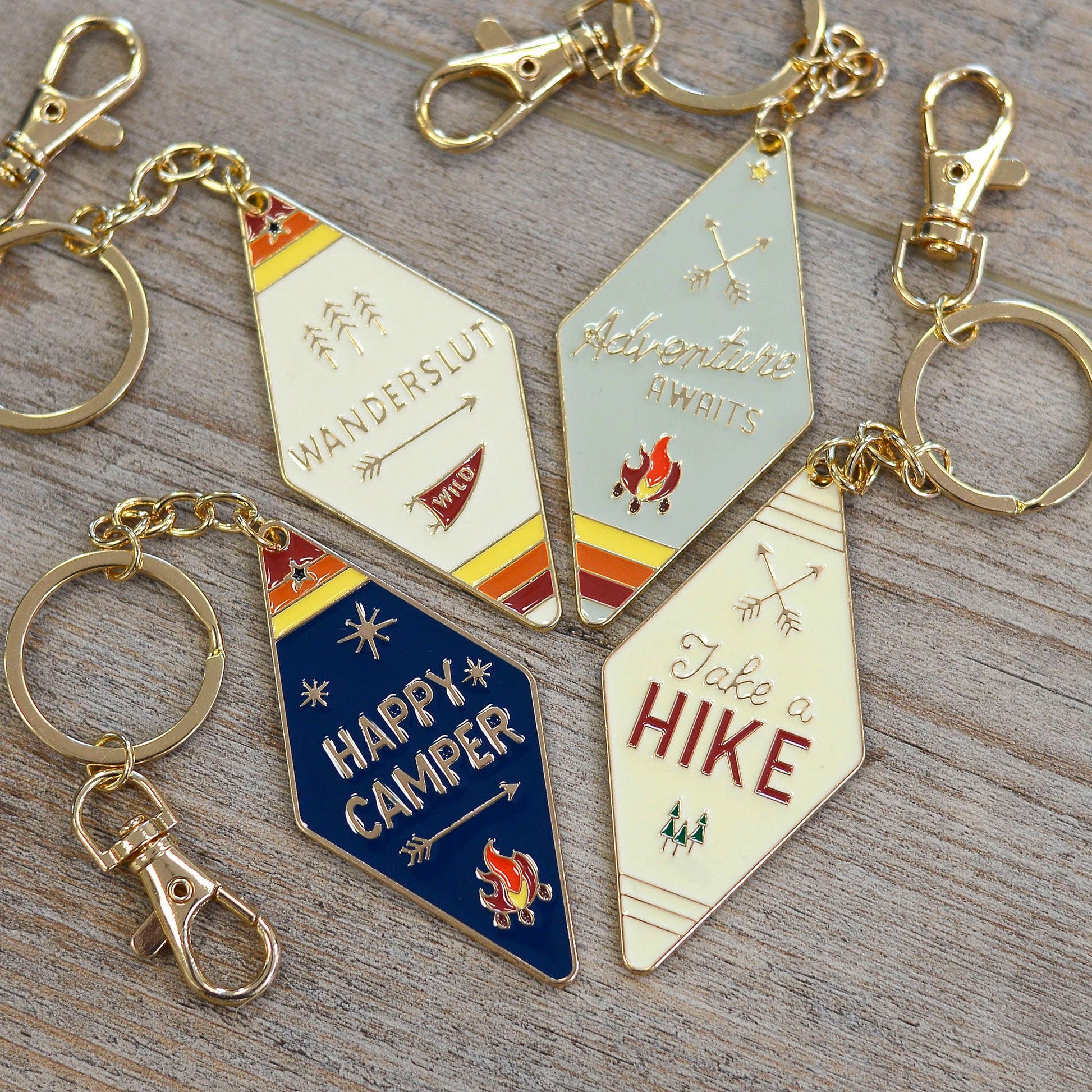 Camp Collection Enamel Motel Keychain, Enamel Keychain, Fall