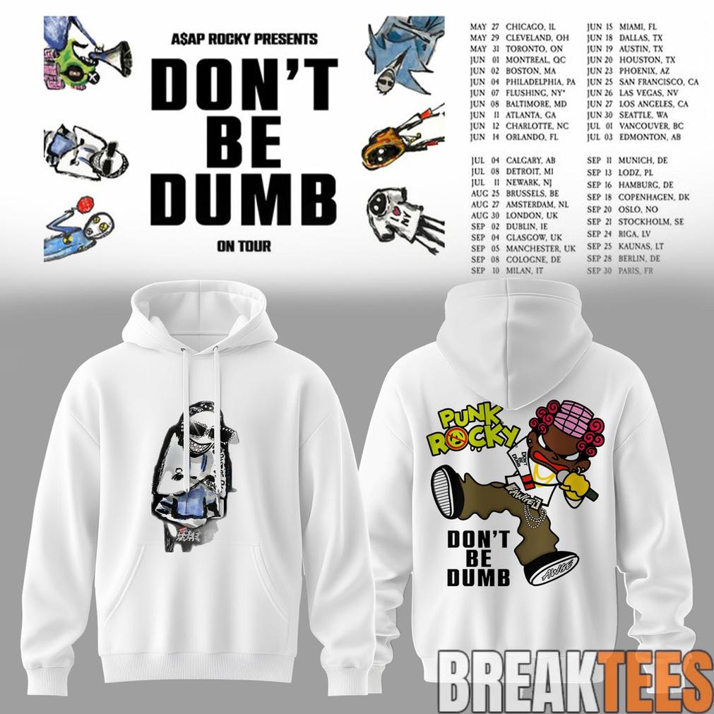 ASAP Rocky DON’T BE DUMB WORLD TOUR 2026 White Hoodie