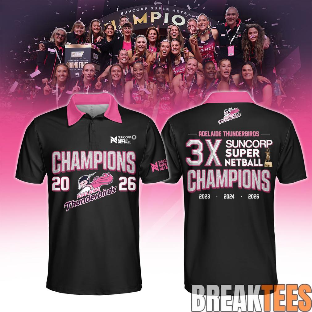 Adelaide Thunderbirds Champions Women’s 2026 Black Edition Polo For Fans