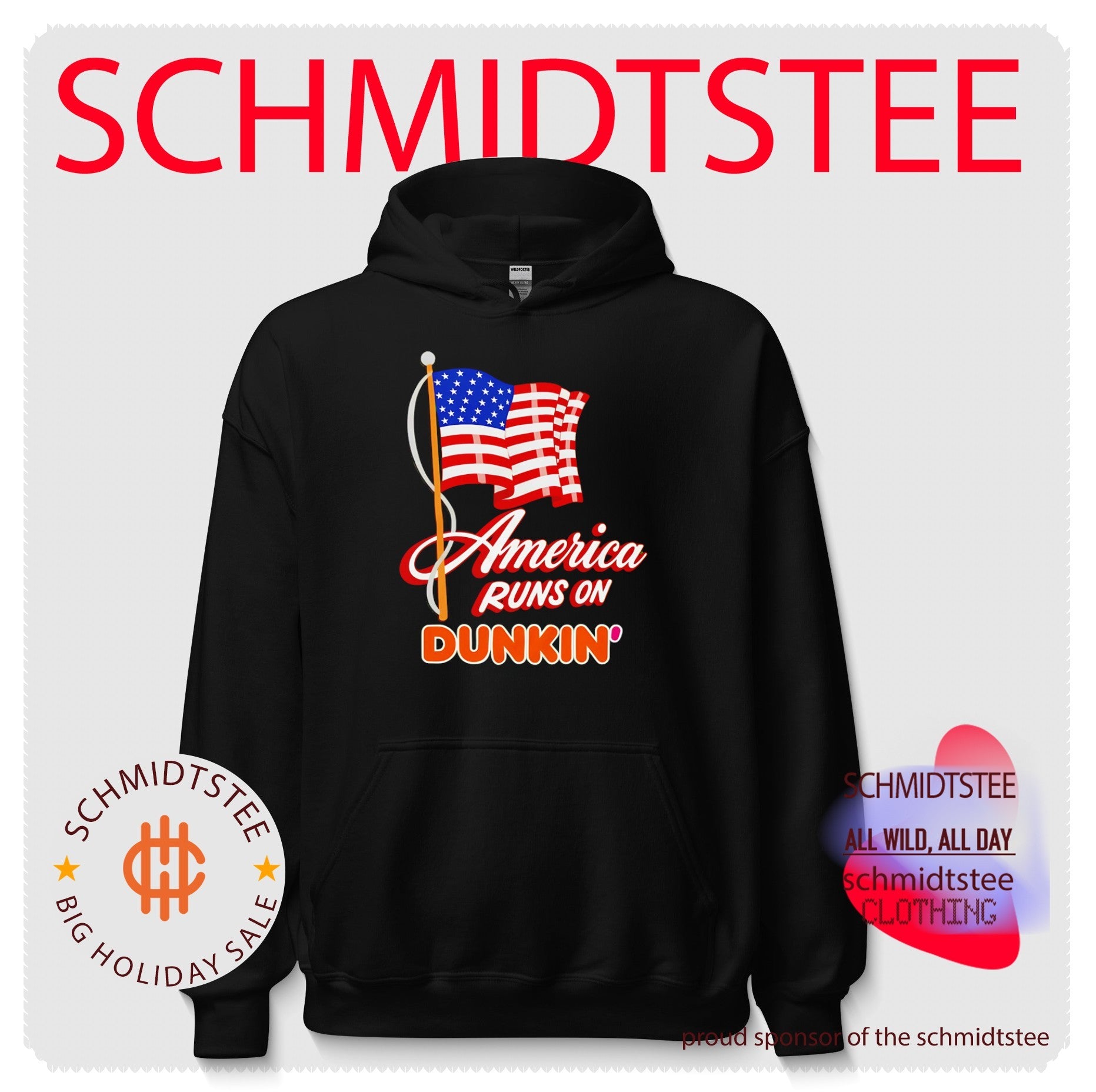 America Runs on Dunkin’ Patriotic Flag Coffee shirt