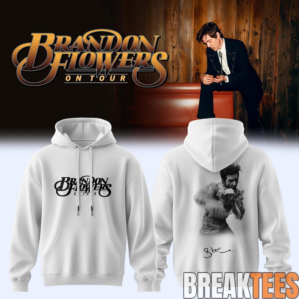 Brandon Flowers On Tour 2026 Signature White Edition Hoodie