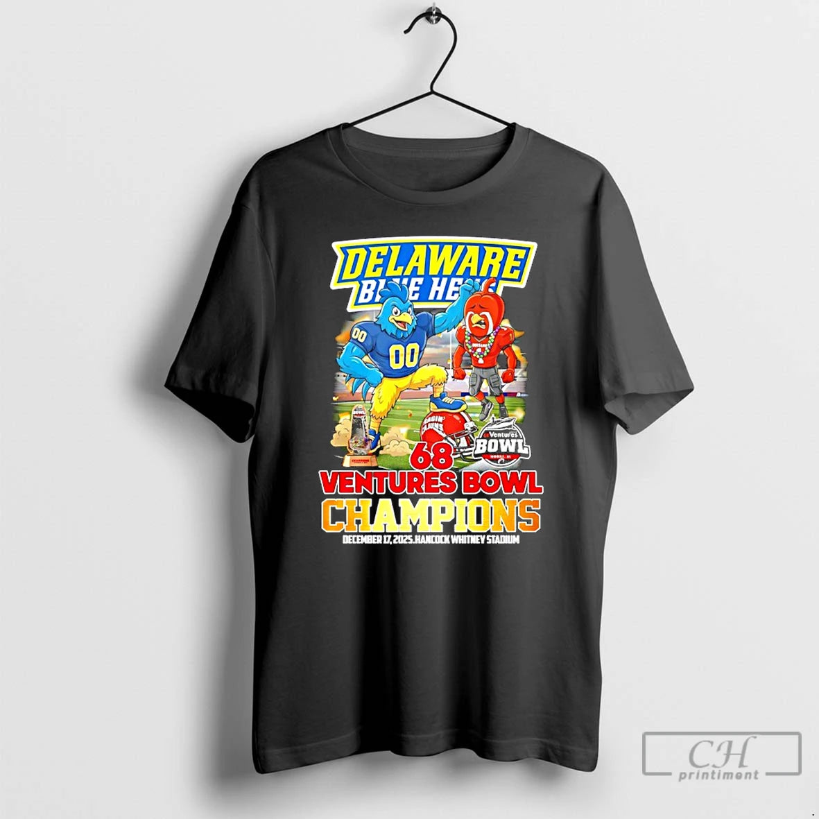 Classic Delaware Blue Hens 2025 68 Ventures Bowl Champions Mascot