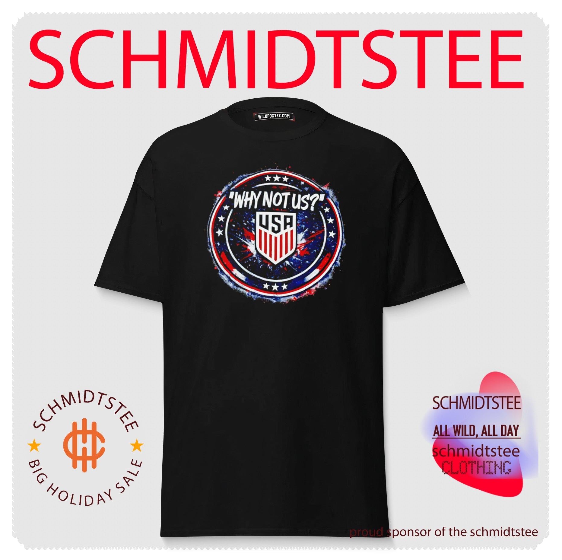 Distressed USMNT Why Not Us USA Soccer Shield shirt