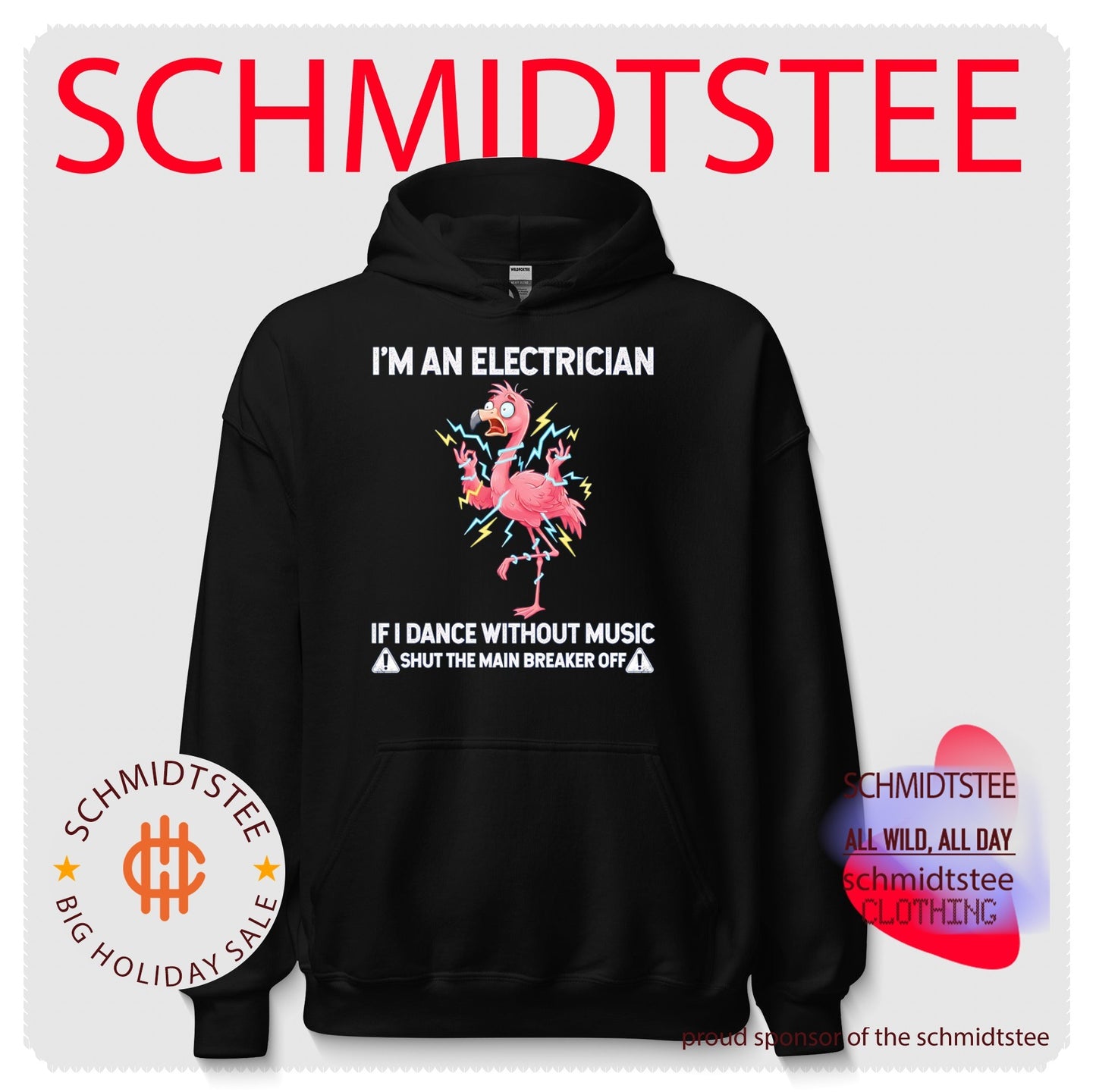 Flamingo I’m an electrician if I dance without music shut the main breaker off shirt