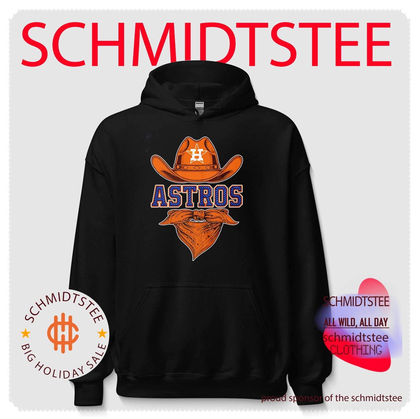 Houston Astros cowboy hat and bandana graphic shirt