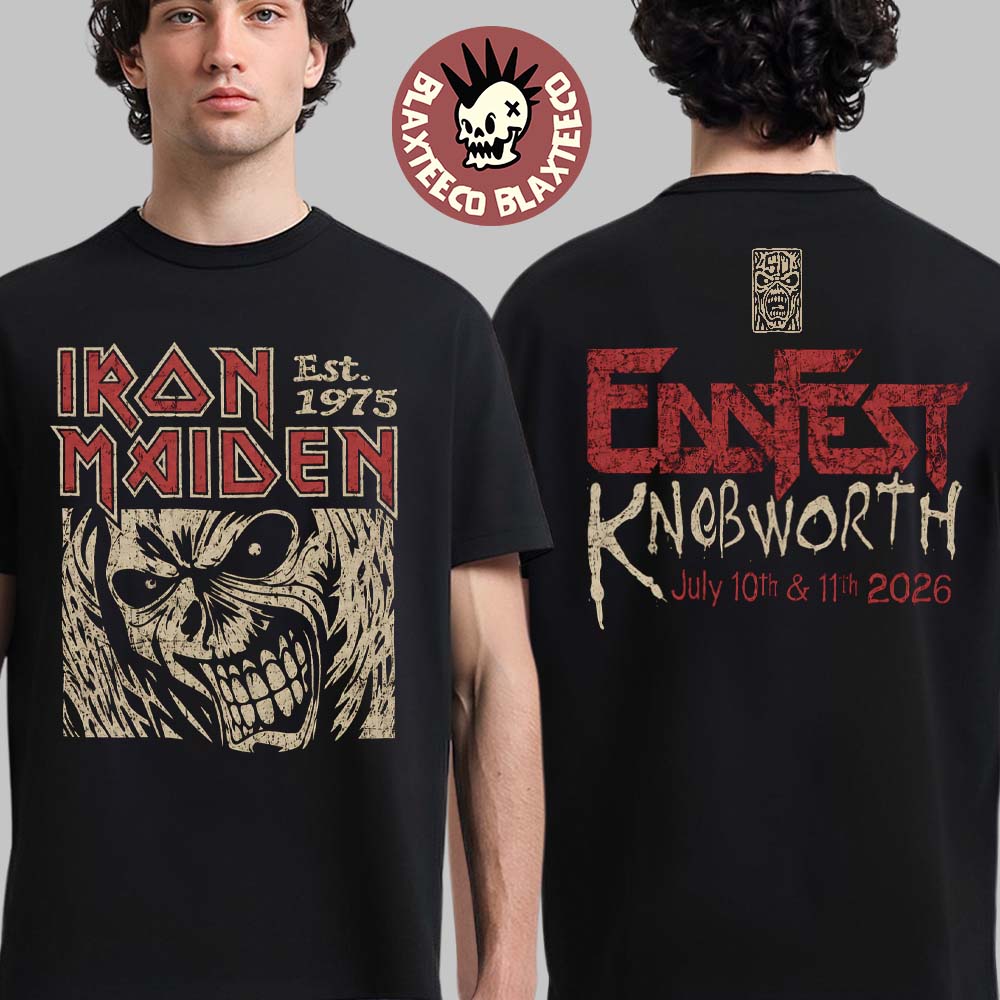Iron Maiden Eddfest Knebworth 2026 Exclusive Merch On July 10 And 11 2026 Killer Eddie 50th Anniversary T-Shirt