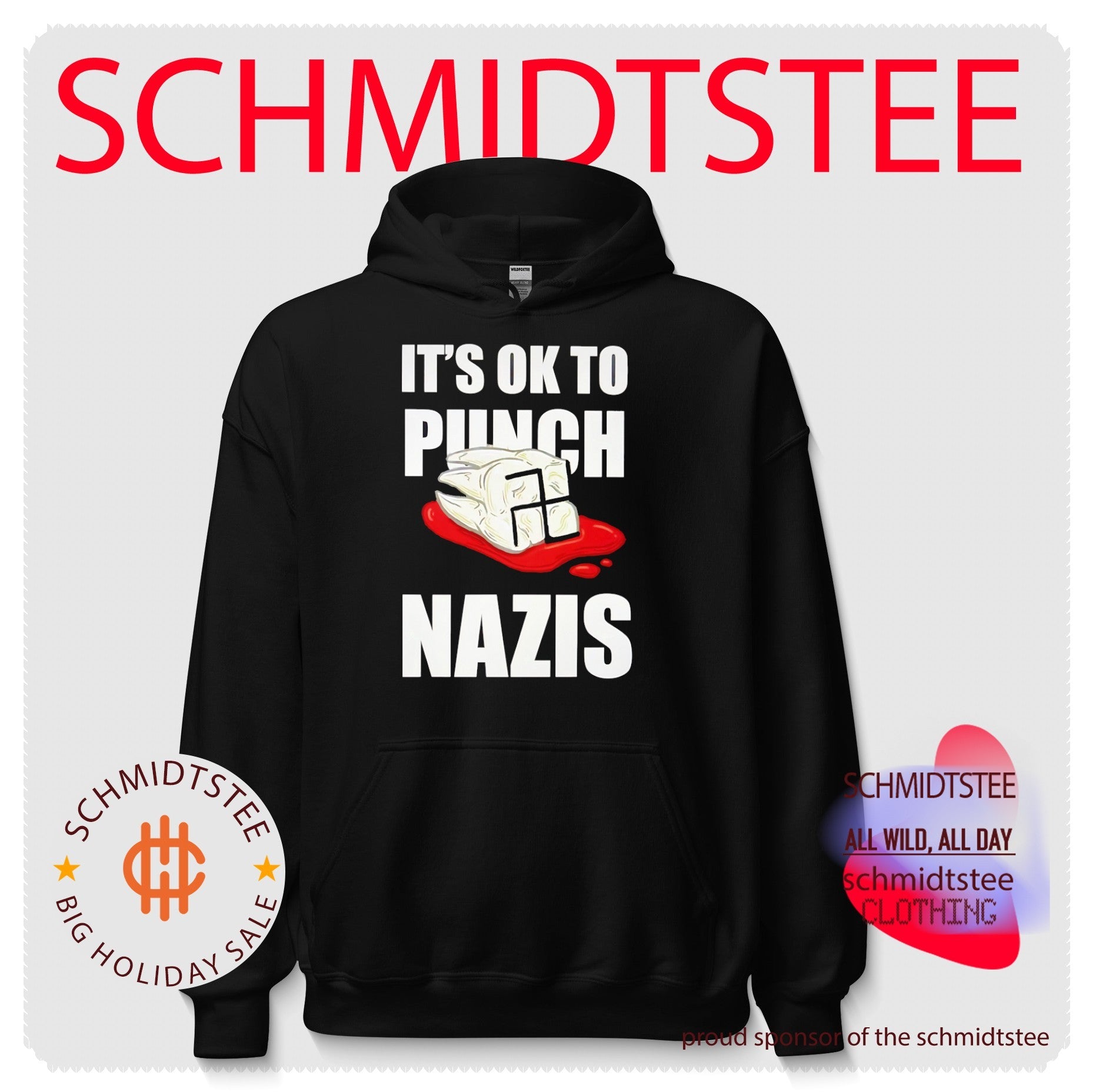 It’s OK to Punch Nazis Tooth anti-nazi political protest shirt