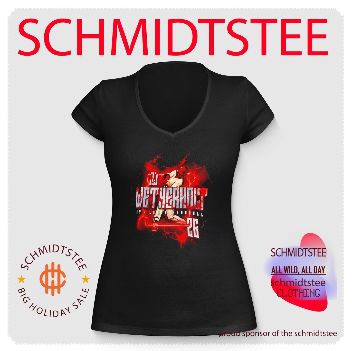 JJ Wetherholt St Louis Cardinals 26 Lightning graphic shirt