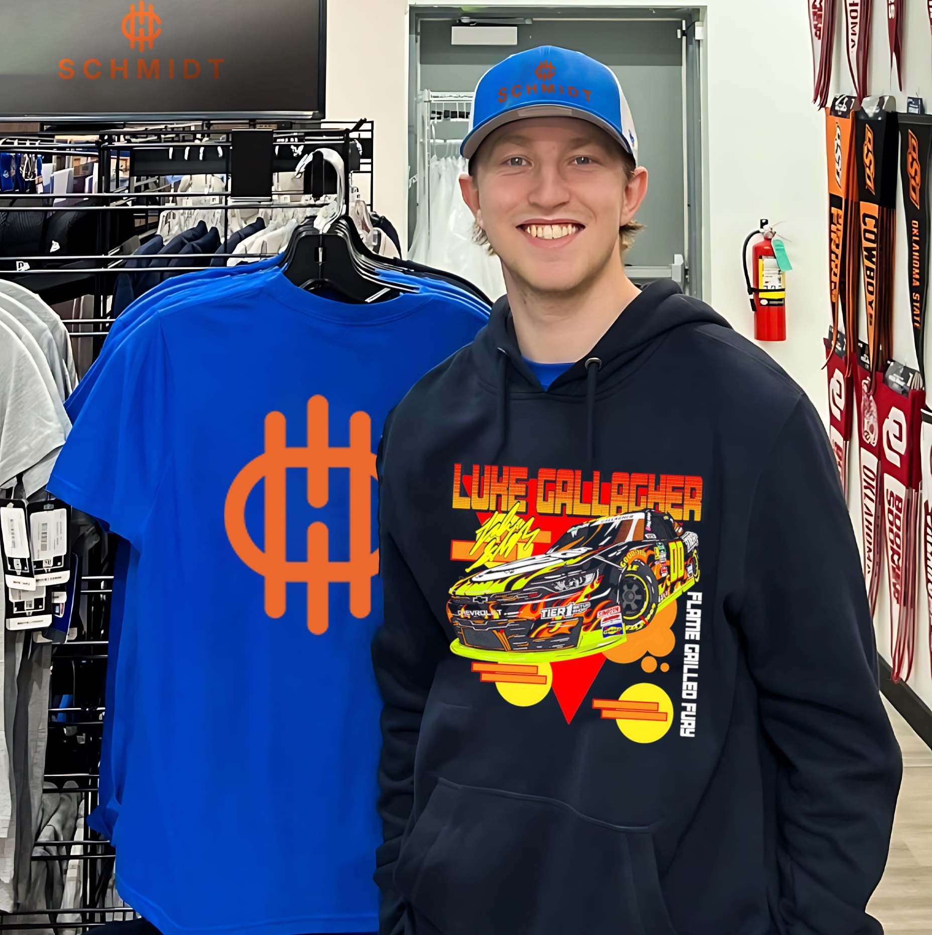 Luke Gallagher Flame Grilled Fury Racing shirt