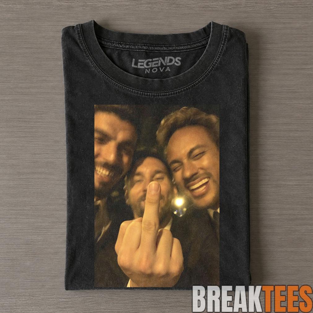 Messi Suarez Neymar MSN Suit Photo Vintage Washed Fan Tee