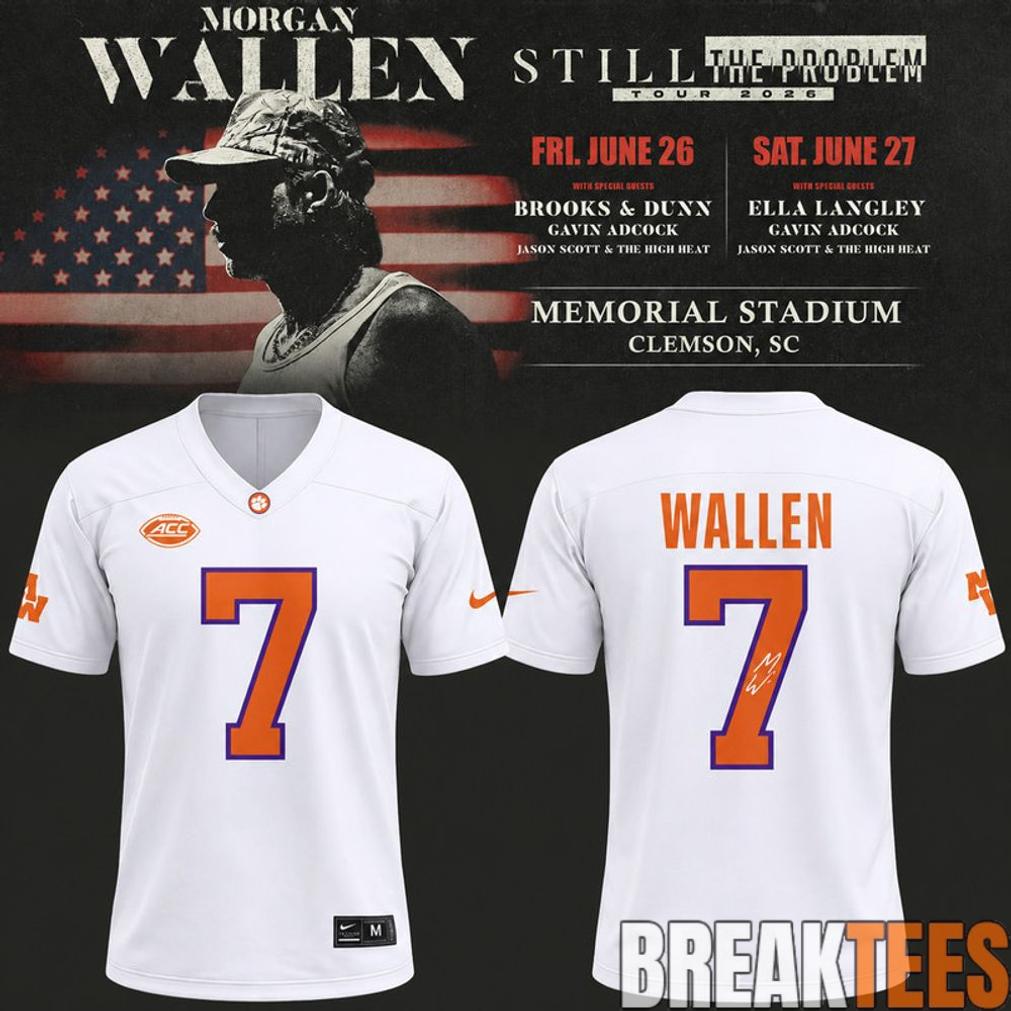 Morgan Wallen x Clemson Tigers White Football Jersey