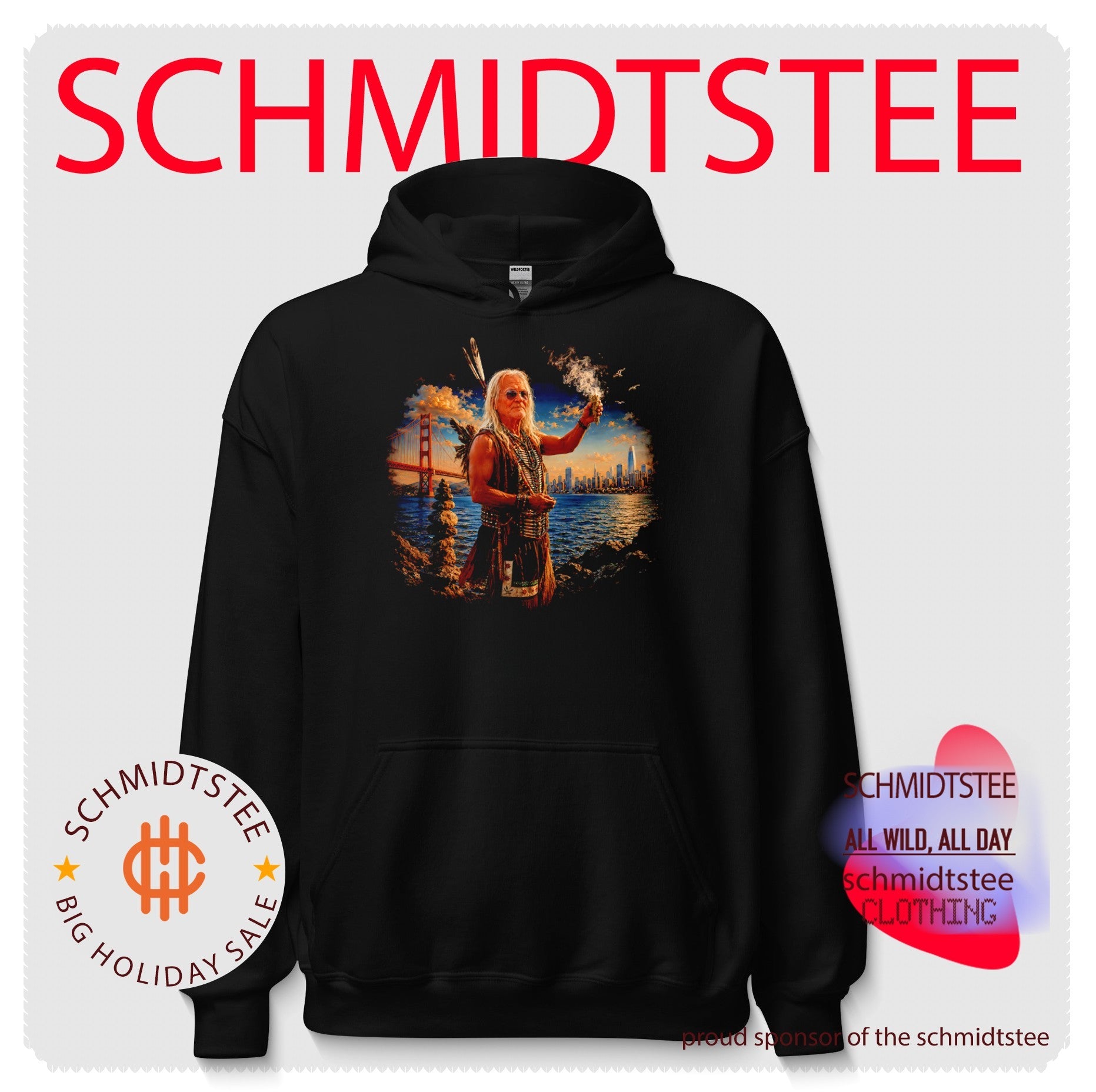 Native American Elder Smudging with Sage at Golden Gate Bridge shirt