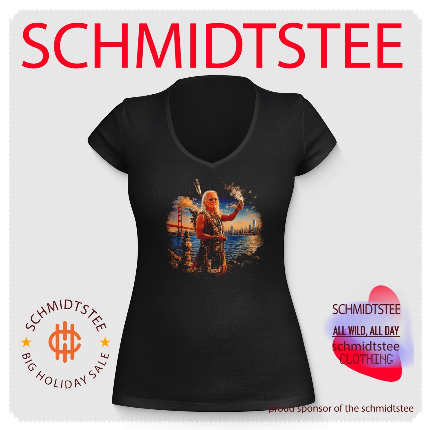 Native American Elder Smudging with Sage at Golden Gate Bridge shirt